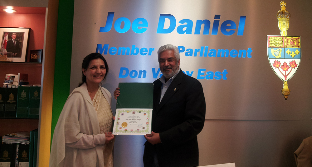Felicitation from Canadian Member of Parliament