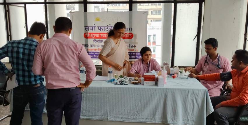 Health check up camp at Prakash Deep Building, Delhi